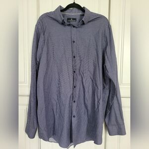 Hart Schaffner Marx Men's Blue Checkered Button Down Long Sleeve Shirt, Size XLT